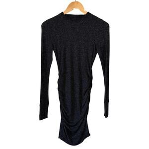 Red Haute Dress XS Gray Semi-Sheer Long Sleeve Thumb Holes Bodycon Mini